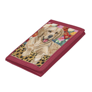Golden Boy Retriever Tri-fold Wallet
