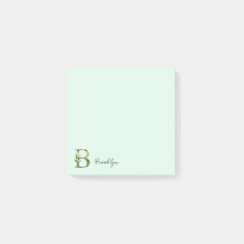 Golden Branches Foliage Greenery Letter B Monogram Post_it Notes