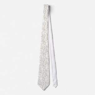 Golden branches neck tie