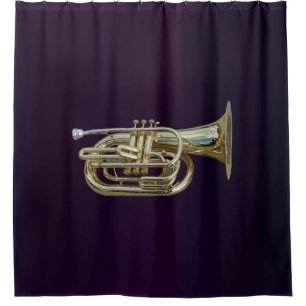 Golden Brass Euphonium Shower Curtain