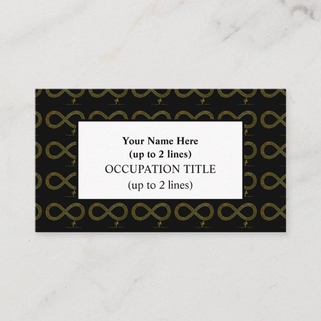 Golden Brass Infinity Hearts Business Card (Front)