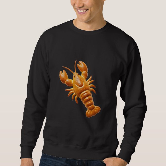 Golden Bread Lobster Food Art Sweatshirt (Front)