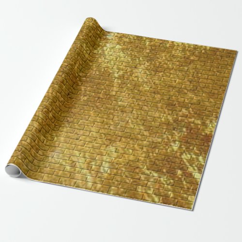 Golden Brick Wall Wrapping Paper