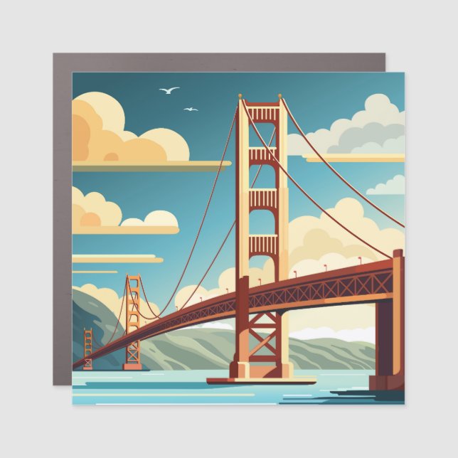 Golden bridge car magnet (Front)