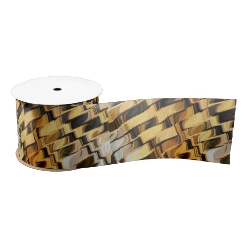 Golden bronze background satin ribbon