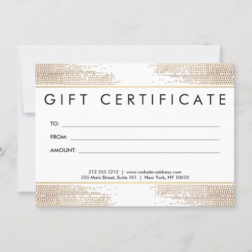 Golden Bronze Confetti Dots Gift Certificate