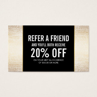 Golden Bronze Confetti Dots Salon Referral Card