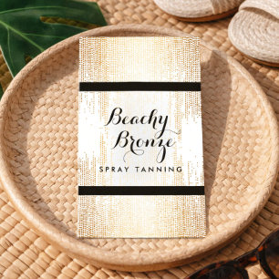 Golden Bronze Confetti Dots Spray Tanning Salon Business Card