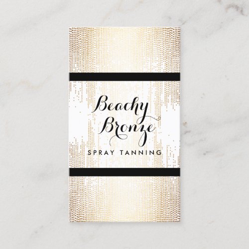 Golden Bronze Confetti Dots Spray Tanning Salon Business Card