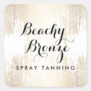 Golden Bronze Confetti Dots Square Sticker