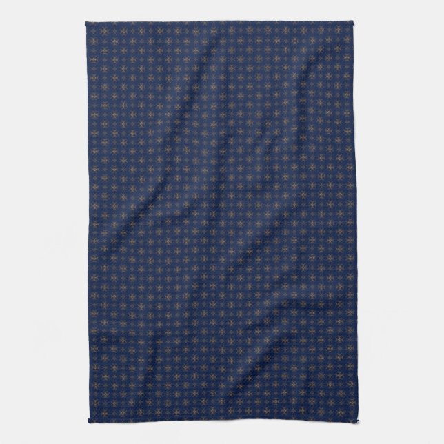 Golden Bronze Diamond Burst Pattern Kitchen Towel (Vertical)