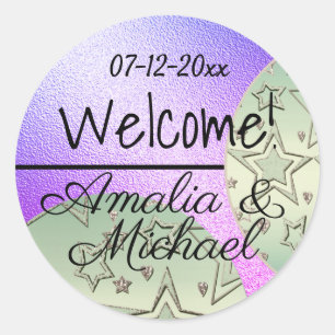 Golden bronze gradient textured blush color classi classic round sticker