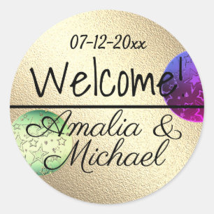 Golden bronze gradient textured blush color classi classic round sticker