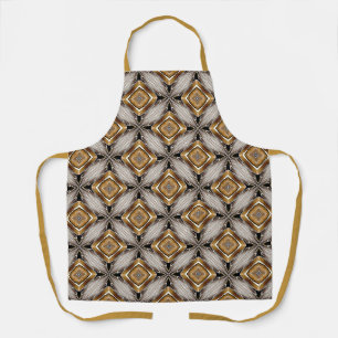 Golden-Bronze kaleidoscope Pattern Apron