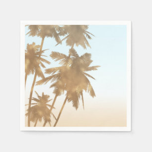 Golden Bronze Palms Beach Ombre Palm Trees Chic Napkins