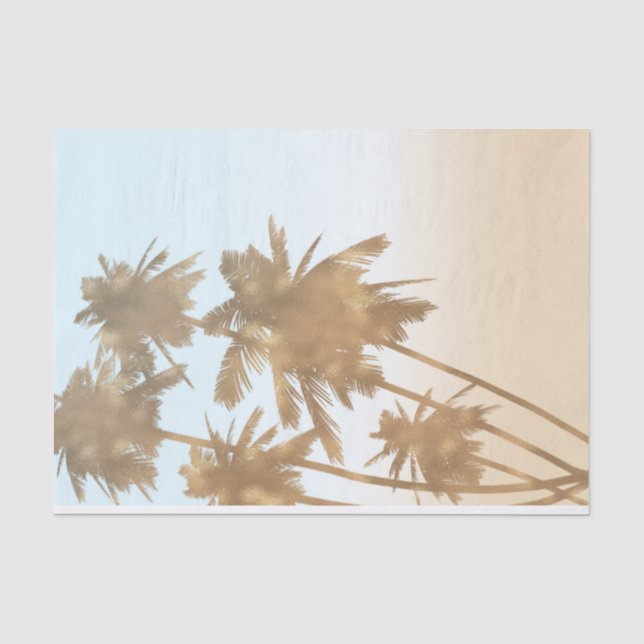 Golden Bronze Palms Beach Ombre Palm Trees Chic Tissue Paper (Front)