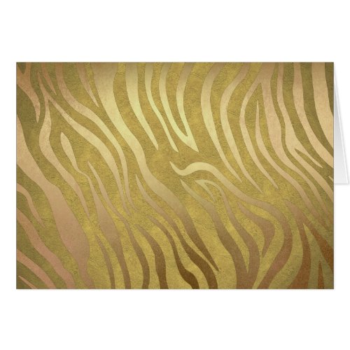 Golden Bronze Zebra Print Jungle Safari Glam