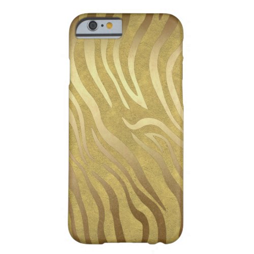 Golden Bronze Zebra Print Jungle Safari Glam Barely There iPhone 6 Case
