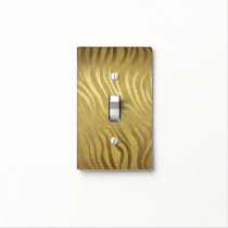 Golden Bronze Zebra Print Jungle Safari Glam Light Switch Cover