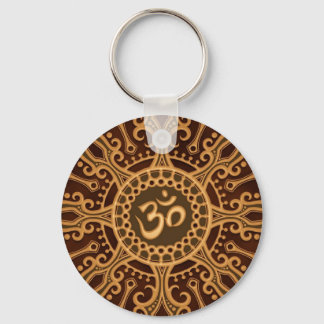 Golden Brown Aum Star Keychain