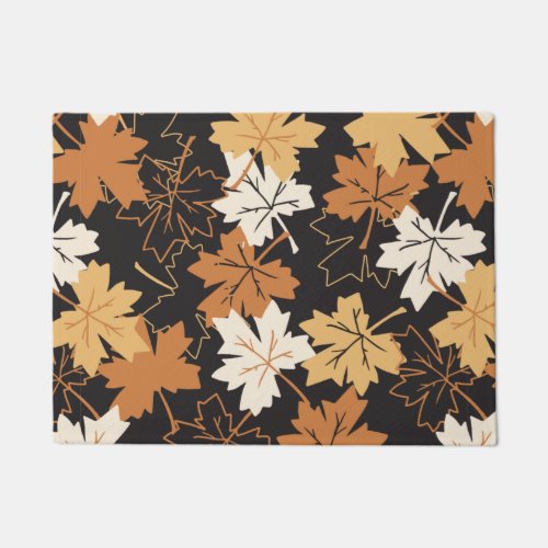  Golden Brown Autumn Pattern Black Ver Doormat