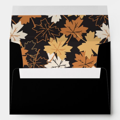  Golden Brown Autumn Pattern Black Ver Envelope