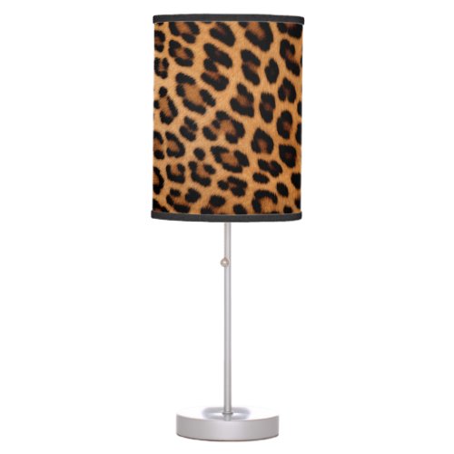 Golden Brown Black Leopard Cat Table Lamp