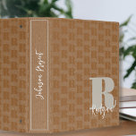 Golden Brown Faux Texture Business Monogram        3 Ring Binder<br><div class="desc">This faux texture business binder is bold and modern.  Enter your initial to create a classic geometric pattern background.  Then enter your initial again along with your name for a binder that is perfect for presentations. These would also look professional on your bookshelf to organize your work flow</div>