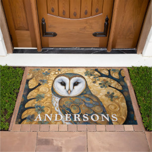 Golden Brown Forest Owl Doormat
