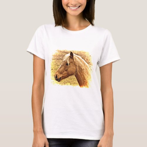 Golden Brown Horse in Sun Animal Shirt