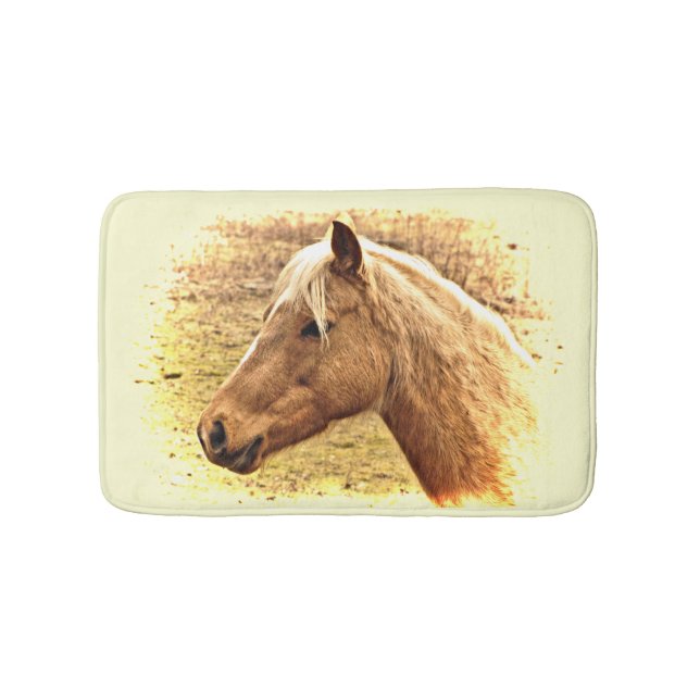 Golden Brown Horse in Sun Bath Mat (Front)
