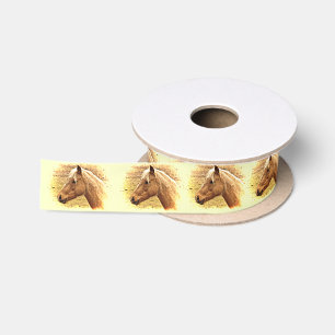 Golden Brown Horses in Sun Animal Ribbon