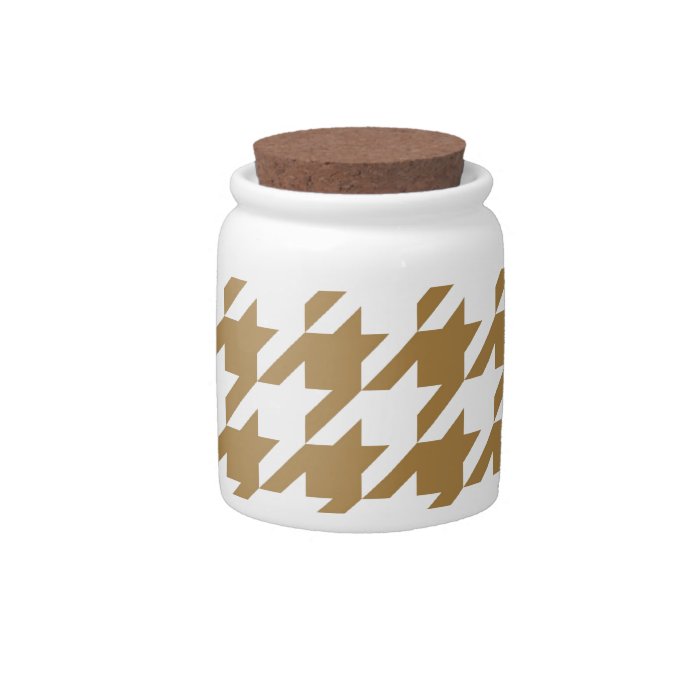 Golden Brown Houndstooth Candy Jars