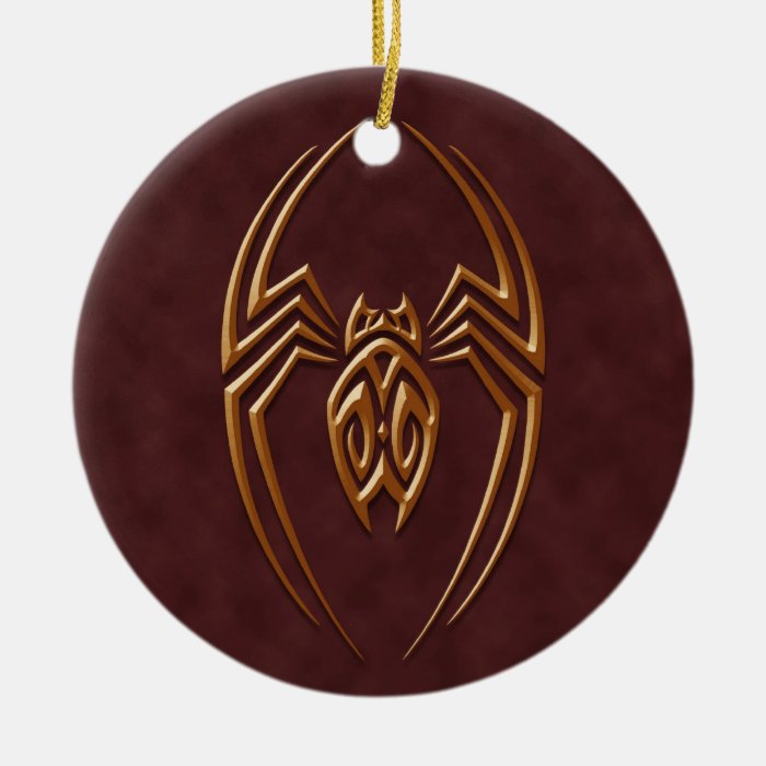 Golden Brown Iron Spider Christmas Ornaments