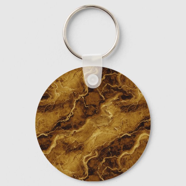 Golden Brown Marble Texture Keychain (Front)