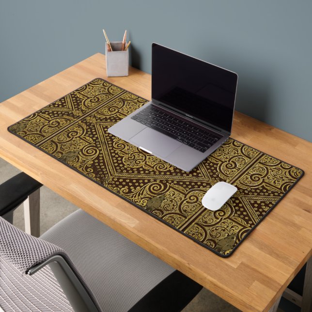 Golden Brown Ornamental Desk Mat w/out Monogram (Office 2)