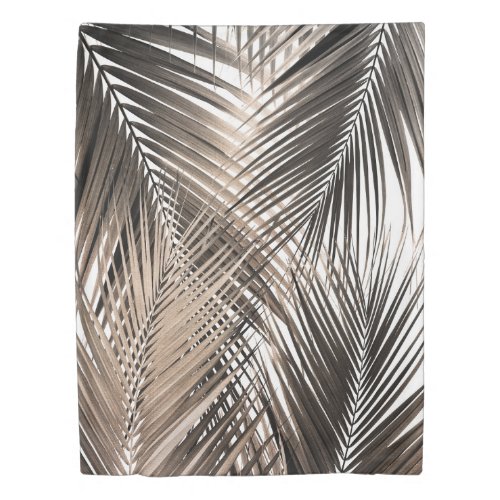 Golden Brown Palm Leaves Dream Cali Summer Vibe 1 Duvet Cover