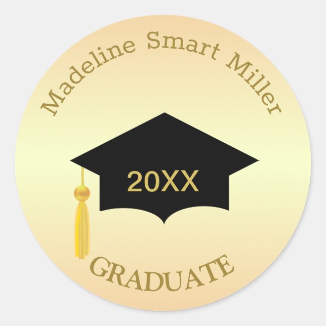 Golden Brown Shades Graduate Sticker (Front)