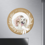 Golden Brown & White Christmas Wreath Photo  Magnet<br><div class="desc">Holiday photo magnet with a simple Christmas wreath. For more advanced customization of this design,  please click the DESIGN TOOL BUTTON above!</div>