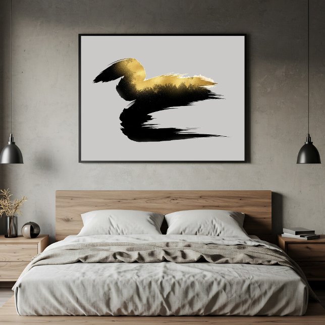 Golden Brushstroke Abstract Art Canvas Print (Creator Uploaded)