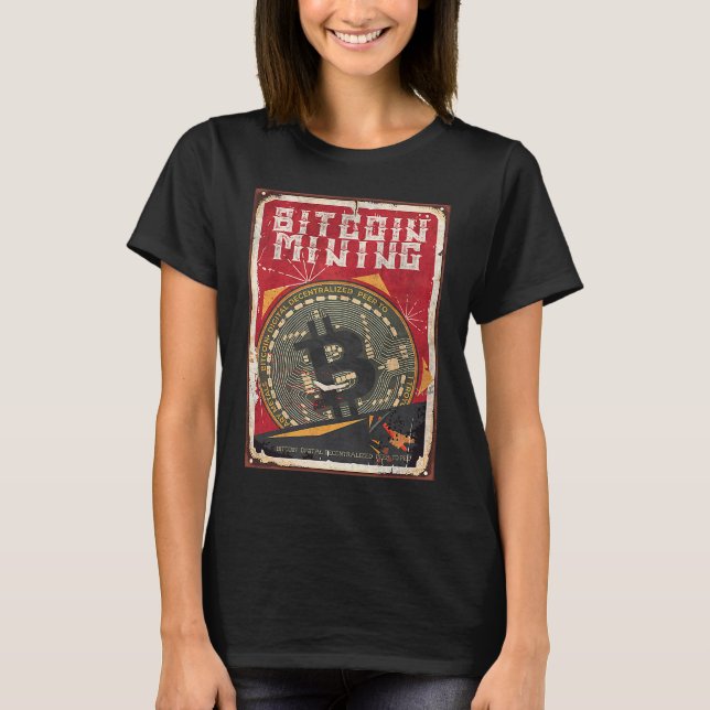 Golden BTC Bitcoin Crypto Mining Outfit Fashion Gr T-Shirt (Front)