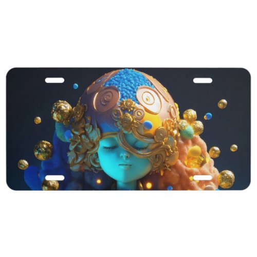 Golden Bubble Archangel Uriels Claymation Cosmos License Plate