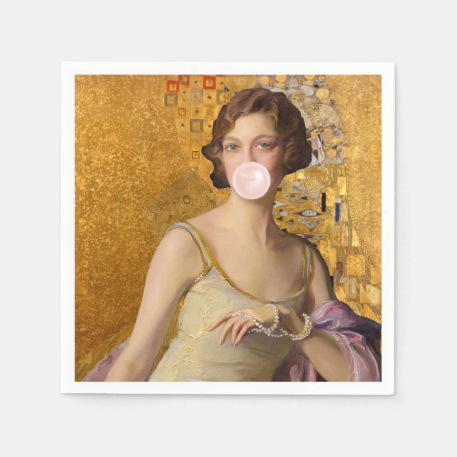 Golden Bubble gum Diva Napkins (Front)