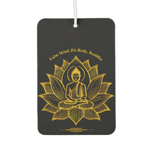 Golden Buddha Amidst Blooming Lotus Flowers Air Freshener