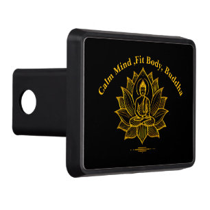 Golden Buddha Amidst Blooming Lotus Flowers Hitch Cover