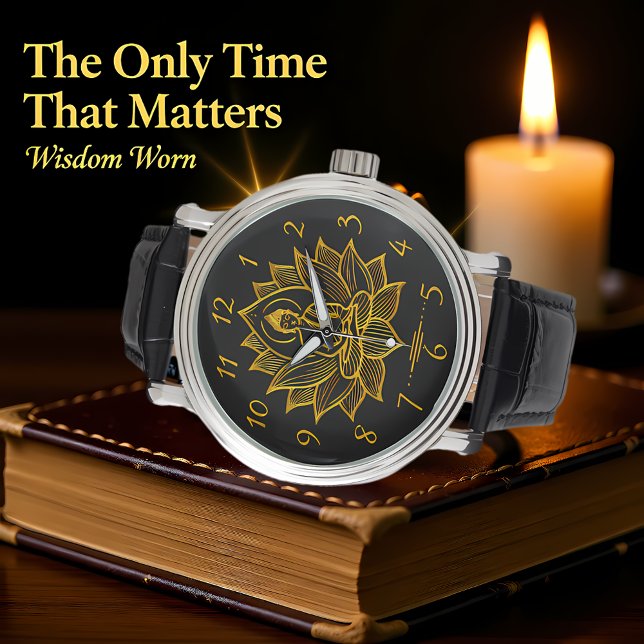 Golden Buddha Amidst Blooming Lotus Flowers Watch (Creator Uploaded)