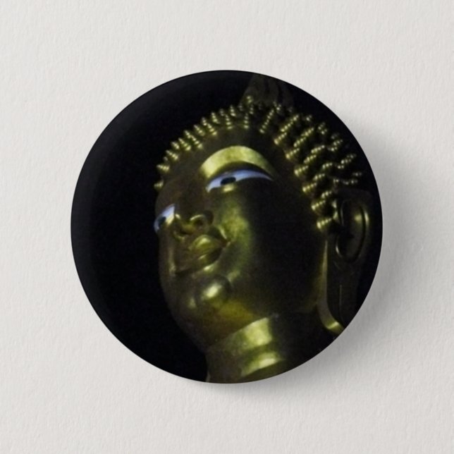 Golden Buddha at Night Button (Front)