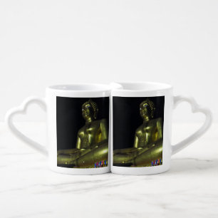 Golden Buddha at Night Coffee Mug Set