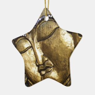 Golden Buddha Blessing Inspirational Love Ceramic Ornament