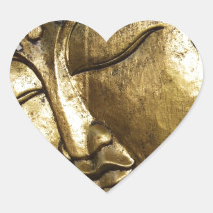 Golden Buddha Blessing Inspirational Love Heart Sticker